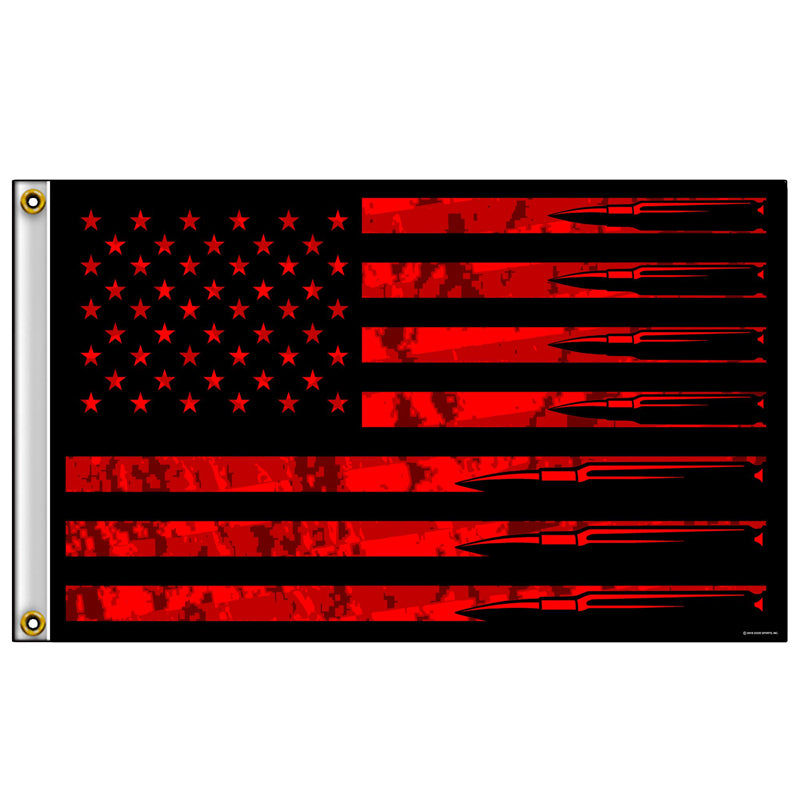 Hot Leathers FGA1079 Stars, Stripes and Bullets Flag 3 Foot x 5 Foot