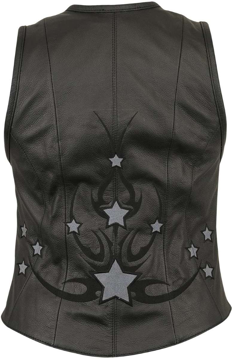 First Manufacturing FIL580CSL Women's Black ‘Stardom’ Motorcycle Leather Vest
