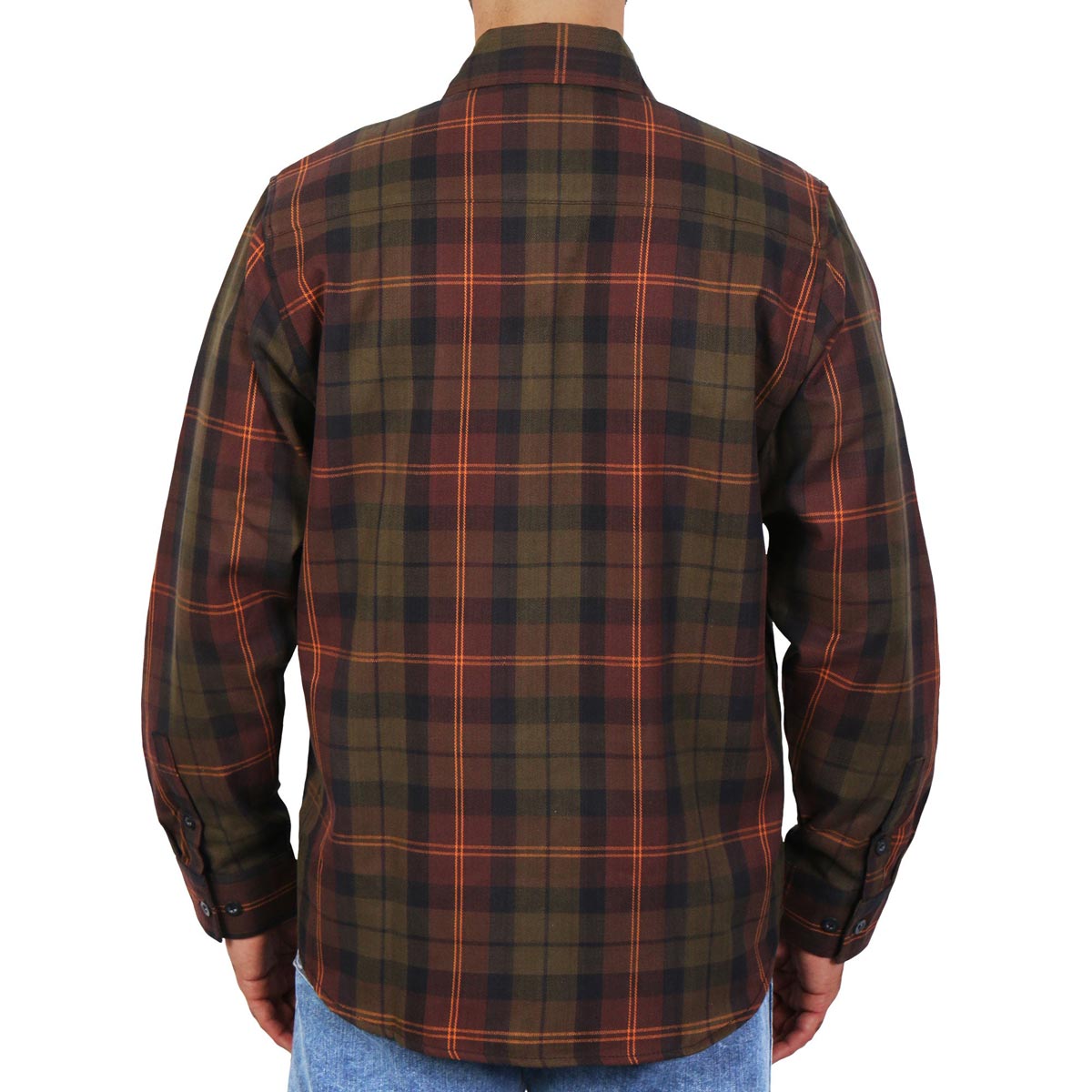 Hot Leathers FLM2040 Men's Green Orange and Brown Long Sleeve Flannel Shirt