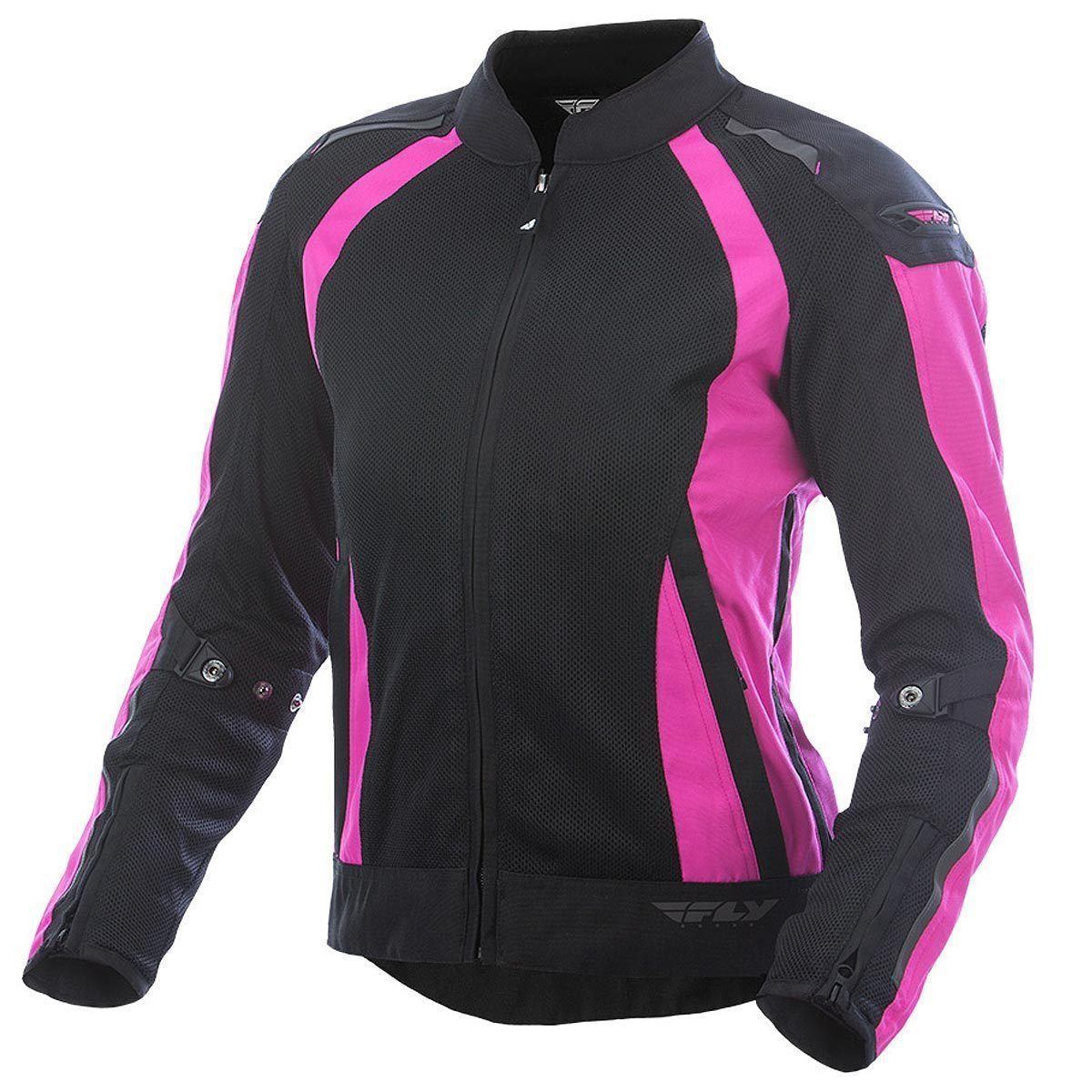 Fly Racing Coolpro Women's Pink and Black Mesh Jacket with Armor