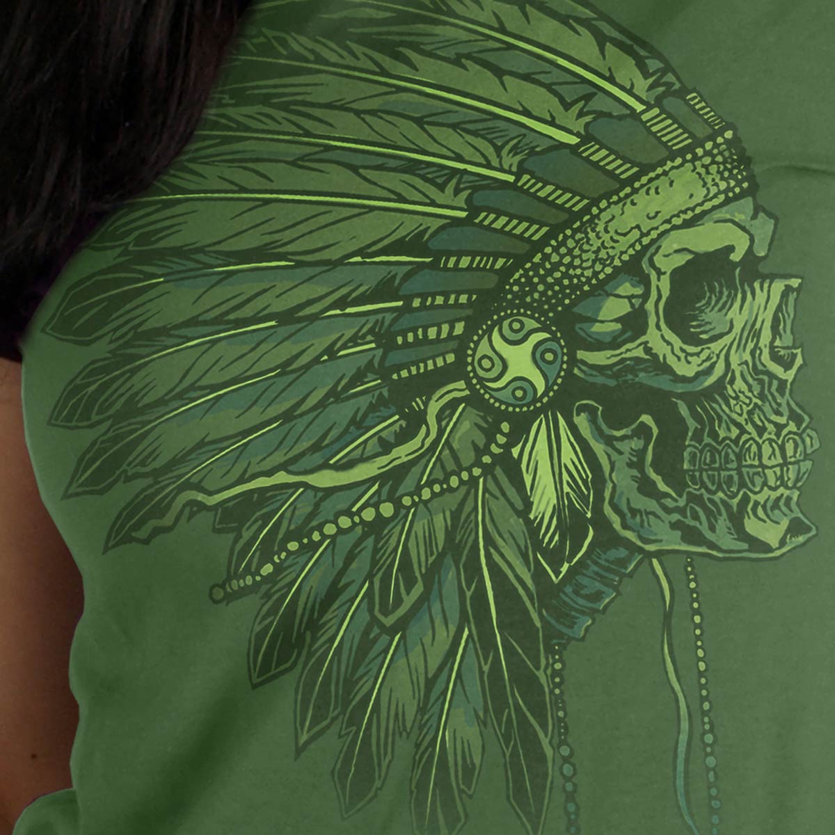 Hot Leathers GLC1543 Native American Headdress Ladies T-Shirt