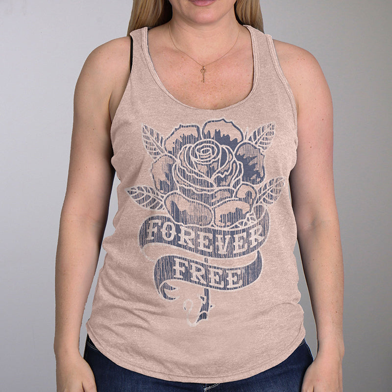 Hot Leathers GLC2523 Ladies Forever Free Rose Slate Tank Top