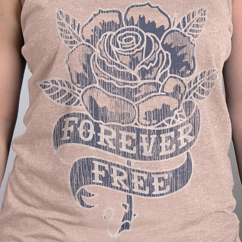 Hot Leathers GLC2523 Ladies Forever Free Rose Slate Tank Top