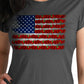Hot Leathers GLR1567 Women's Charcoal Short Sleeve Flag Rose T-Shirt