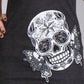 Hot Leathers GLR2388 'Butterfly Sugar Skull' Full Length Boy Beater Heather Charcoal Tank Top