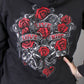 Hot Leathers GLZ4246 Ladies Black Hoodie Sweatshirt with Live, Love, Ride and Roses Artwor