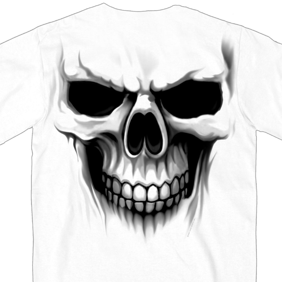 Hot Leathers GMD1080 Men's 'Ghost' Skull Double Sided White Printed T-Shirt