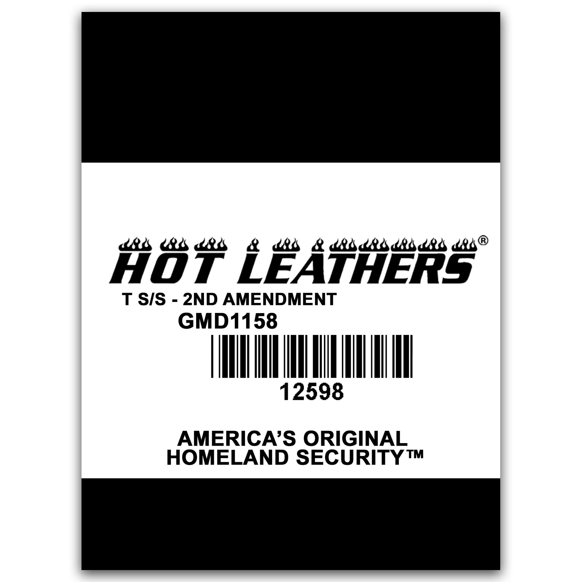 Hot Leathers GMD1158 Mens '2nd Amendment America's Original Homeland Security' Black T-Shirt