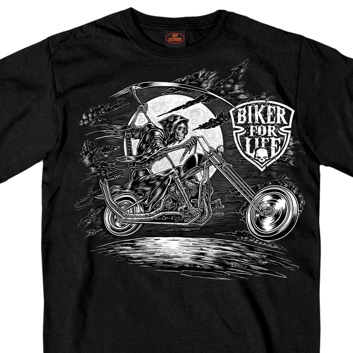 Hot Leathers GMD1352 Men 'Scroll- Bikers for Life' Double Sided Black T-Shirt