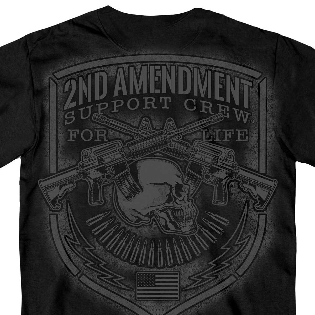 Hot Leathers GMD1442 Men's Black '2nd Amendment Support' T-Shirt