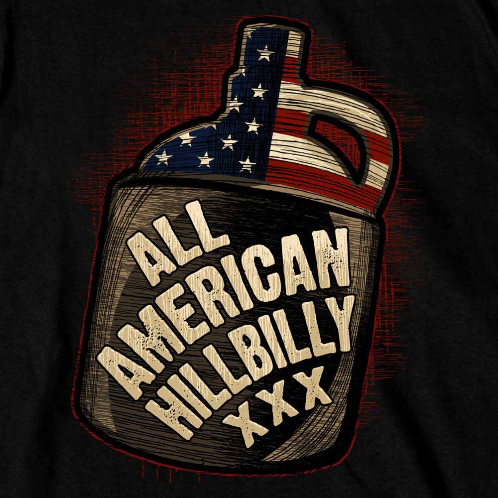 Hot Leathers GMD1517 Men's Black All American Hillbilly Double Sided T-Shirt