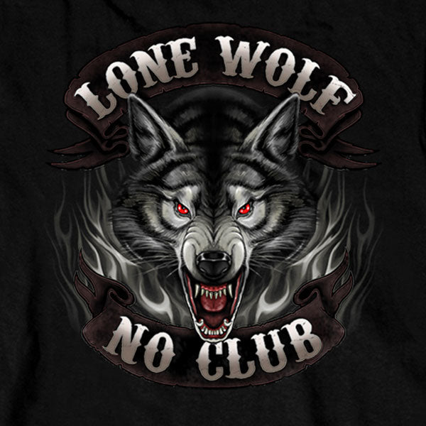 Hot Leathers GMD2007 Men's 'Lone Wolf No Club' Biker Long Sleeve Shirt