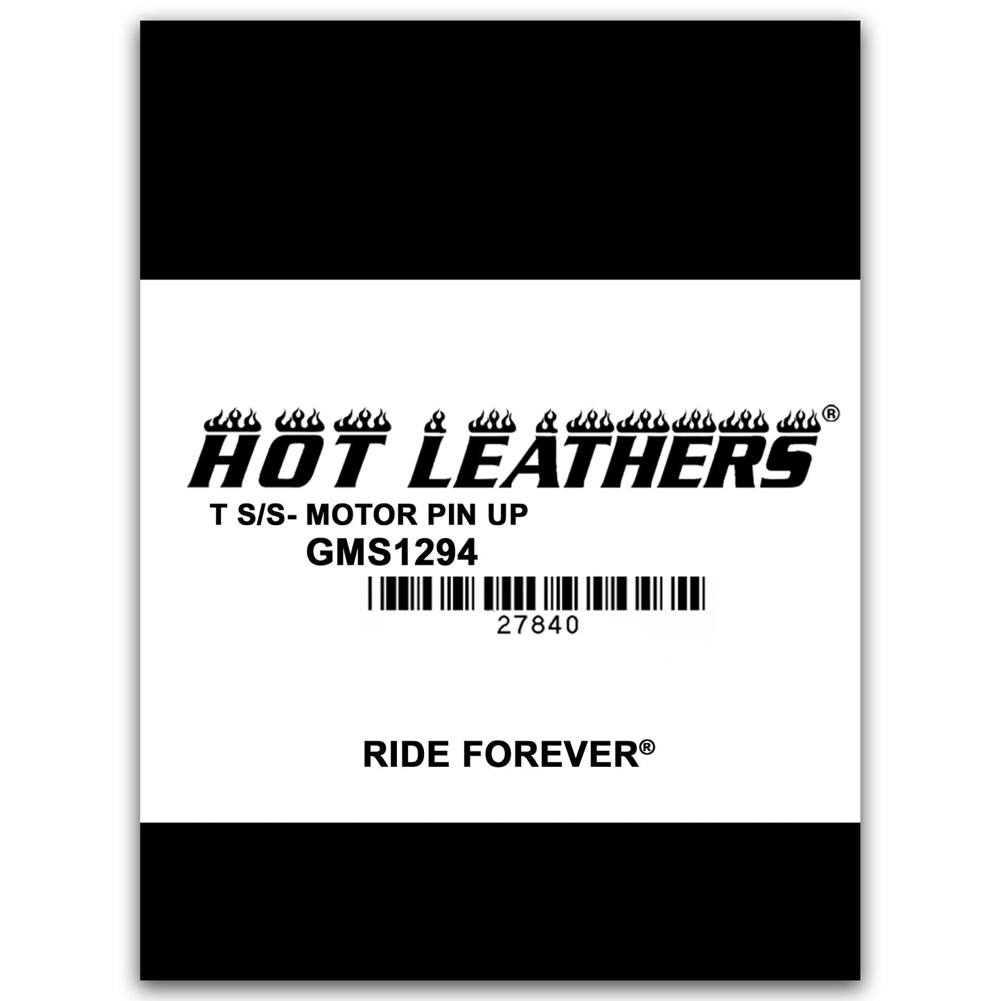 Hot Leathers GMS1294 Men’s Motor Pin Up Black Short Sleeve T-Shirt