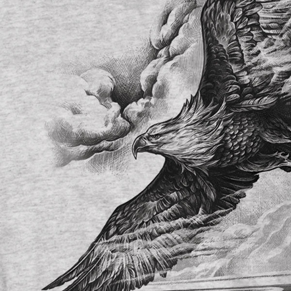 Hot Leathers GMS1368 Men’s ‘Pencil Eagle’ Heather T-Shirt