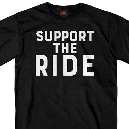 Hot Leathers Men's Black 'Support The Ride' T-Shirt
