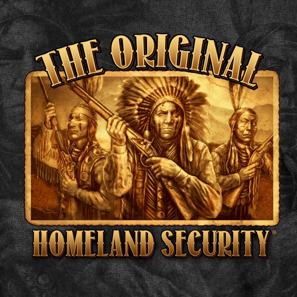 Hot Leathers GMS1460 Men's Original Homeland Security Native American Black T-Shirt