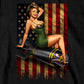 Hot Leathers GMS1528 Men’s Black Patriotic Pinup T-Shirt