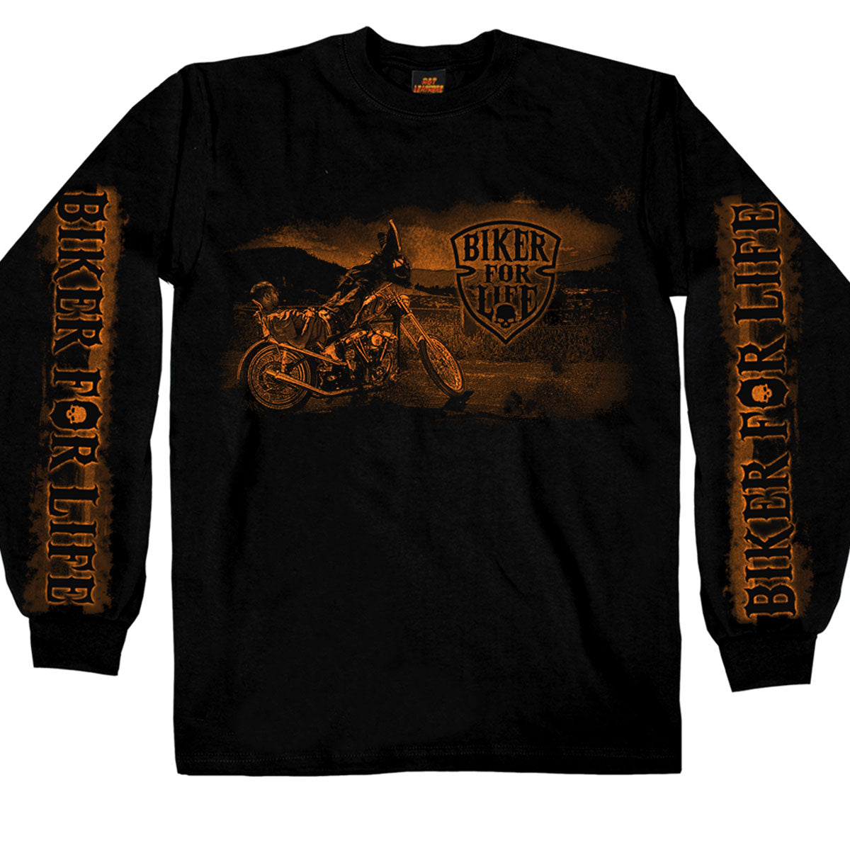Hot Leathers GMS2148 Men’s ‘Coolin’ Long Sleeve Black T-Shirt