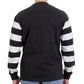 Hot Leathers GMS6002 Men's Black and White Long Sleeve Striped Shirt