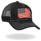 Hot Leathers GSH1030 Denim Tattered Flag Trucker Hat