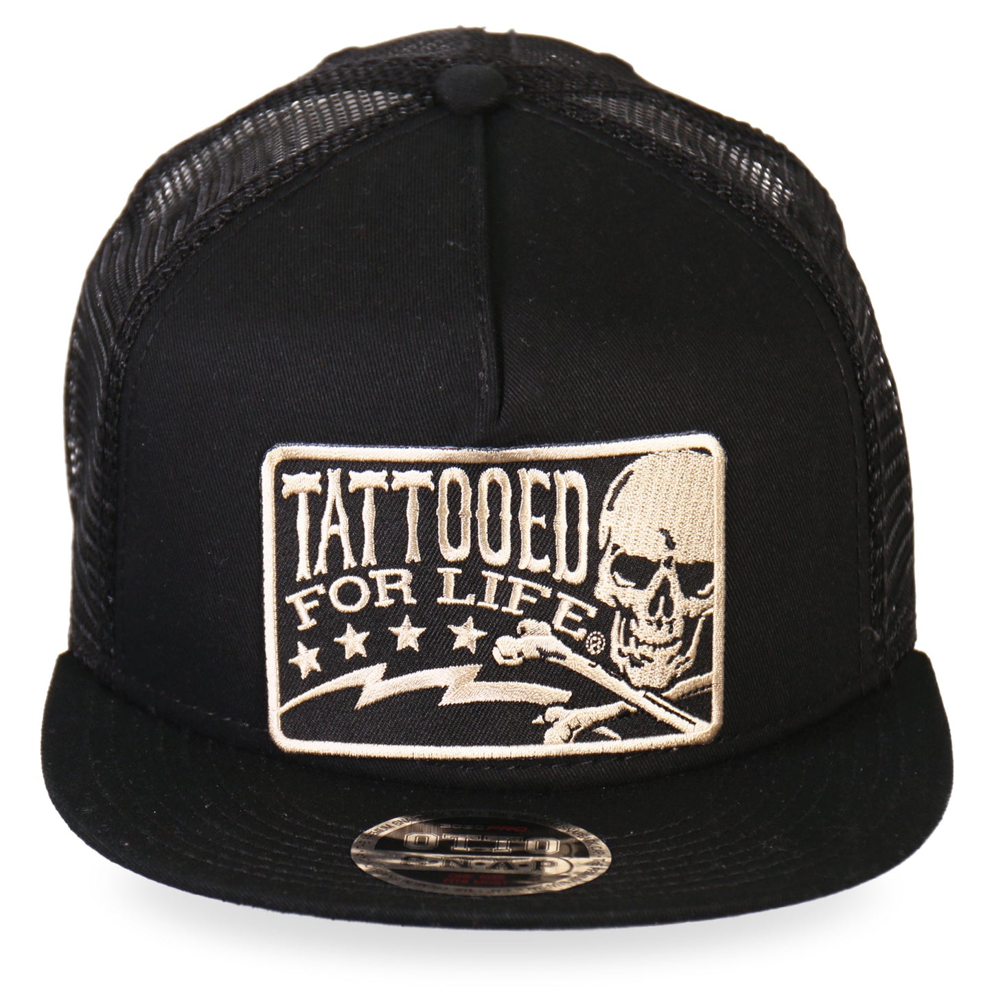Hot Leathers GSH2003 Tattooed for Life Skull and Bolts Snap Back Hat