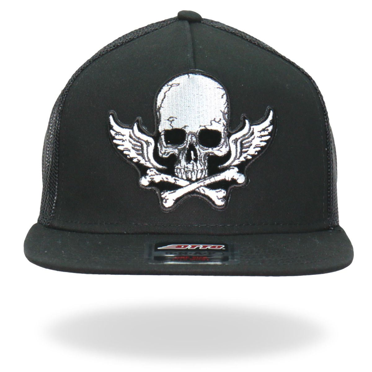 Hot Leathers GSH2017 Skull Bones Wings Snapback Hat