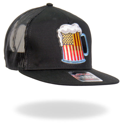 Hot Leathers GSH2021 Beer Mug Flag Snapback Adjustable Hat
