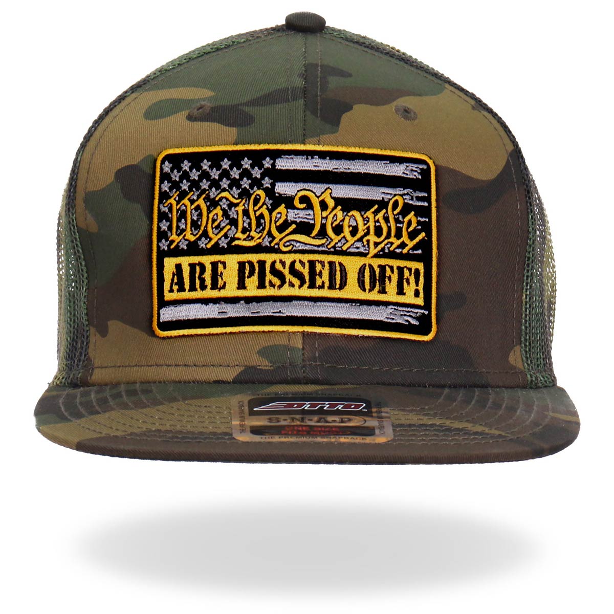 Hot Leathers GSH2028 Black We The People Camo Snapback Hat