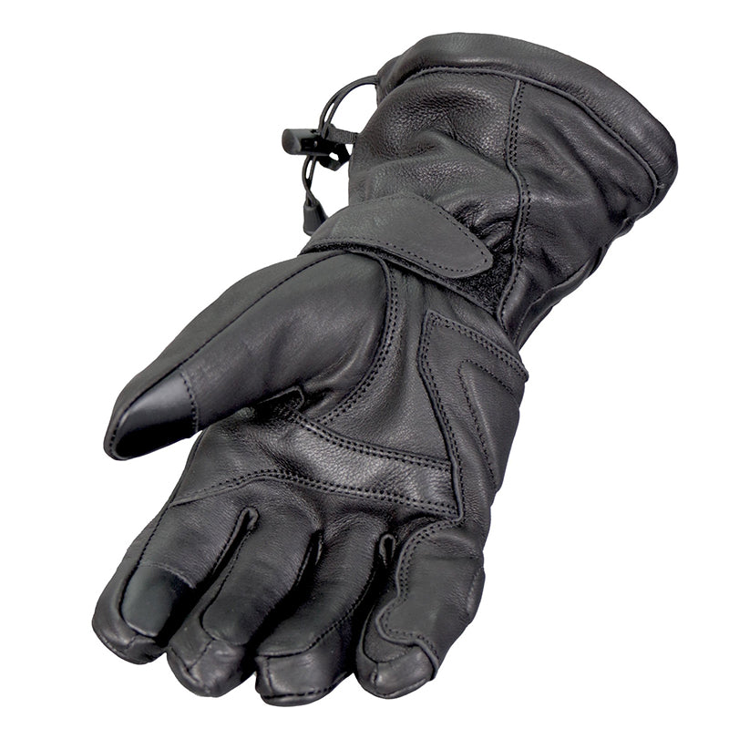 Hot Leathers GVD1015 Black Deerskin Leather Gauntlet Gloves