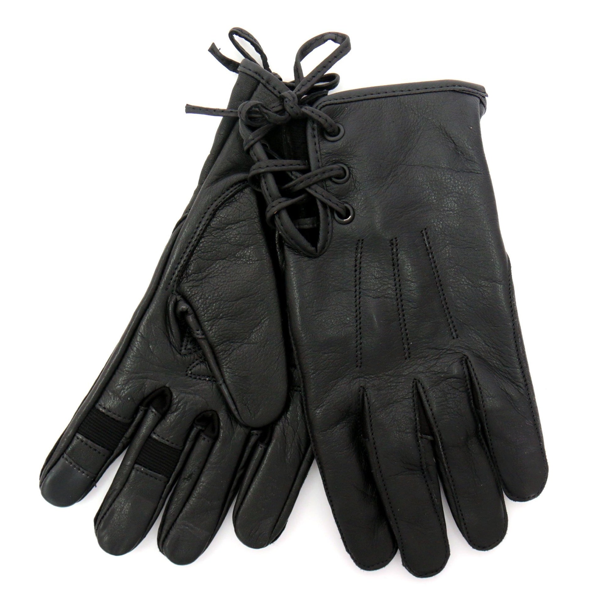 Hot Leathers GVL1011 Black Side Lace Ladies Leather Glove