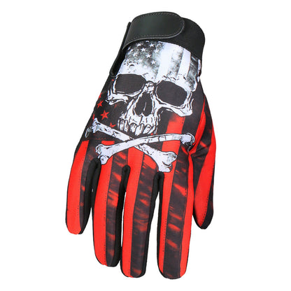 Hot Leathers GVM3003 Flag Skull Mechanics Glove