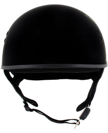 Hot Leathers HLD1025 'Vet Biker Warrior' Flat Black Motorcycle DOT Skull Cap Half Helmet for Men and Women Biker