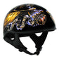 Hot Leathers HLD1028 'USA Eagle' Flat Black Motorcycle DOT Approved Skull Cap Half Helmet for Men and Women Biker