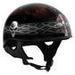 Hot Leathers HLD1008 Black 'Celtic Cross' Motorcycle DOT Approved Skull Cap Half Helmet for Men and Women Biker