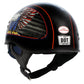 Hot Leathers HLD1037 Gloss Black 'Up Wing Eagle USA' Advanced DOT Unisex Half Helmet with Drop Down Tinted Visor