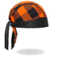 Hot Leathers HWH1109 Orange Buffalo Plaid Headwrap