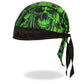 Hot Leathers HWH1114 Over the Top Skulls Green Headwrap