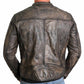Hot Leathers JKM1019 Men's Distressed Brown Leather Jacket with Inside Storage Pockets