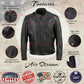 Hot Leathers JKM5002 USA Made Men's 'Air Stream' Vented Black Premium Leather MC Jacket with Side Laces
