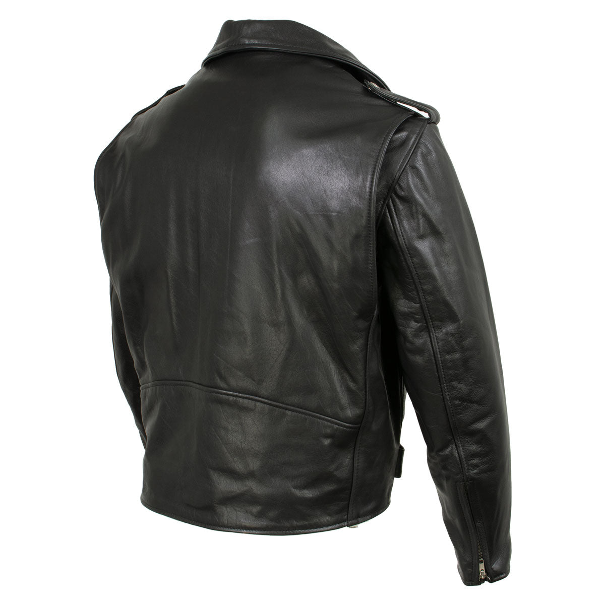 Hot Leathers JKM5009 USA Made Men's 'The Dean' Black Premium Leather Throwback Motorcycle Jacket