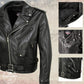 Hot Leathers JKM5009 USA Made Men's 'The Dean' Black Premium Leather Throwback Motorcycle Jacket