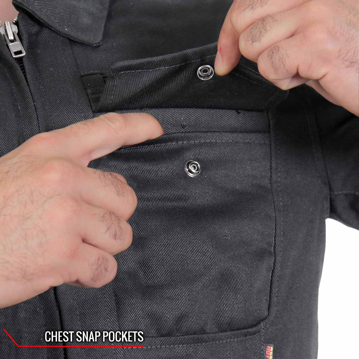 Hot Leathers JKM6001 Men's Black Denim Armored Shirt Jacket