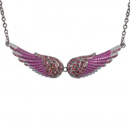 Hot Leathers JWN1006 Pink Angel Wings Necklace