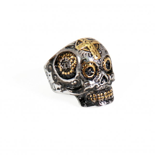 Hot Leathers JWR1104 Sugar Skull Stainless Steel Ring