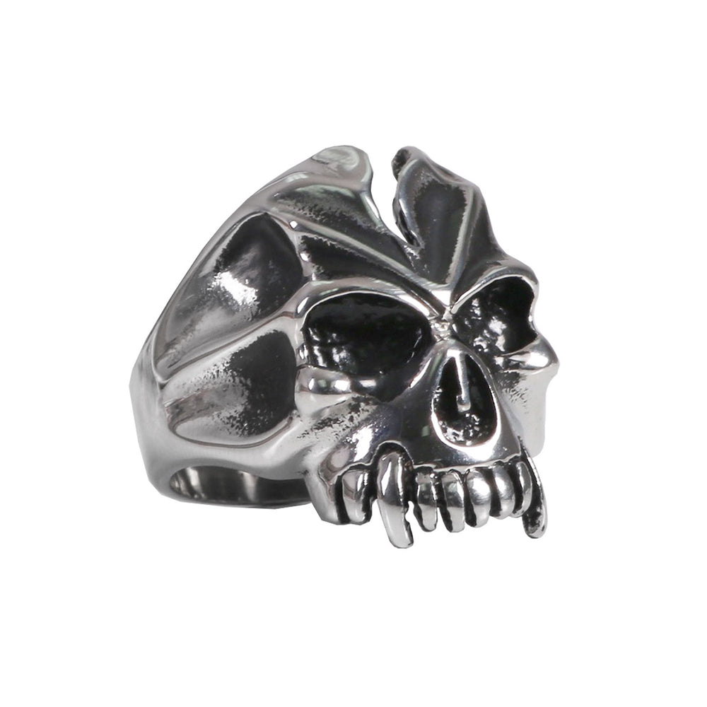 Hot Leathers JWR2121 Men's Fang Skull Stainless Steel Ring
