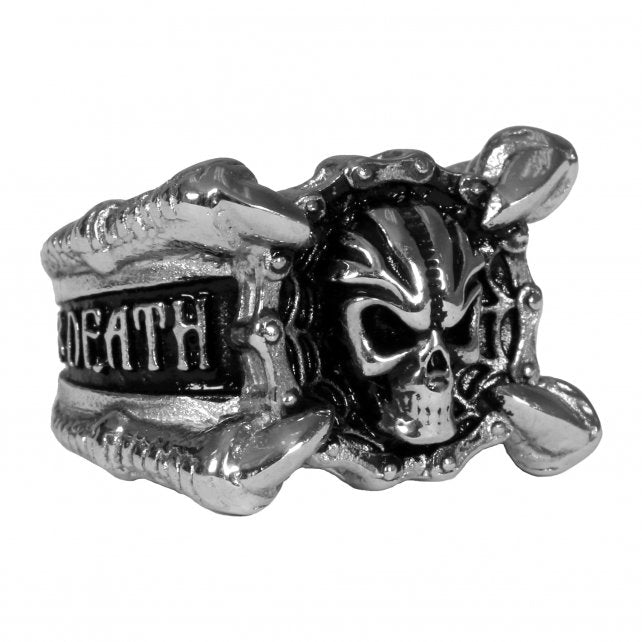 Hot Leathers JWR2125 Men's Freedom or Death Skull Stainless Steel Ring