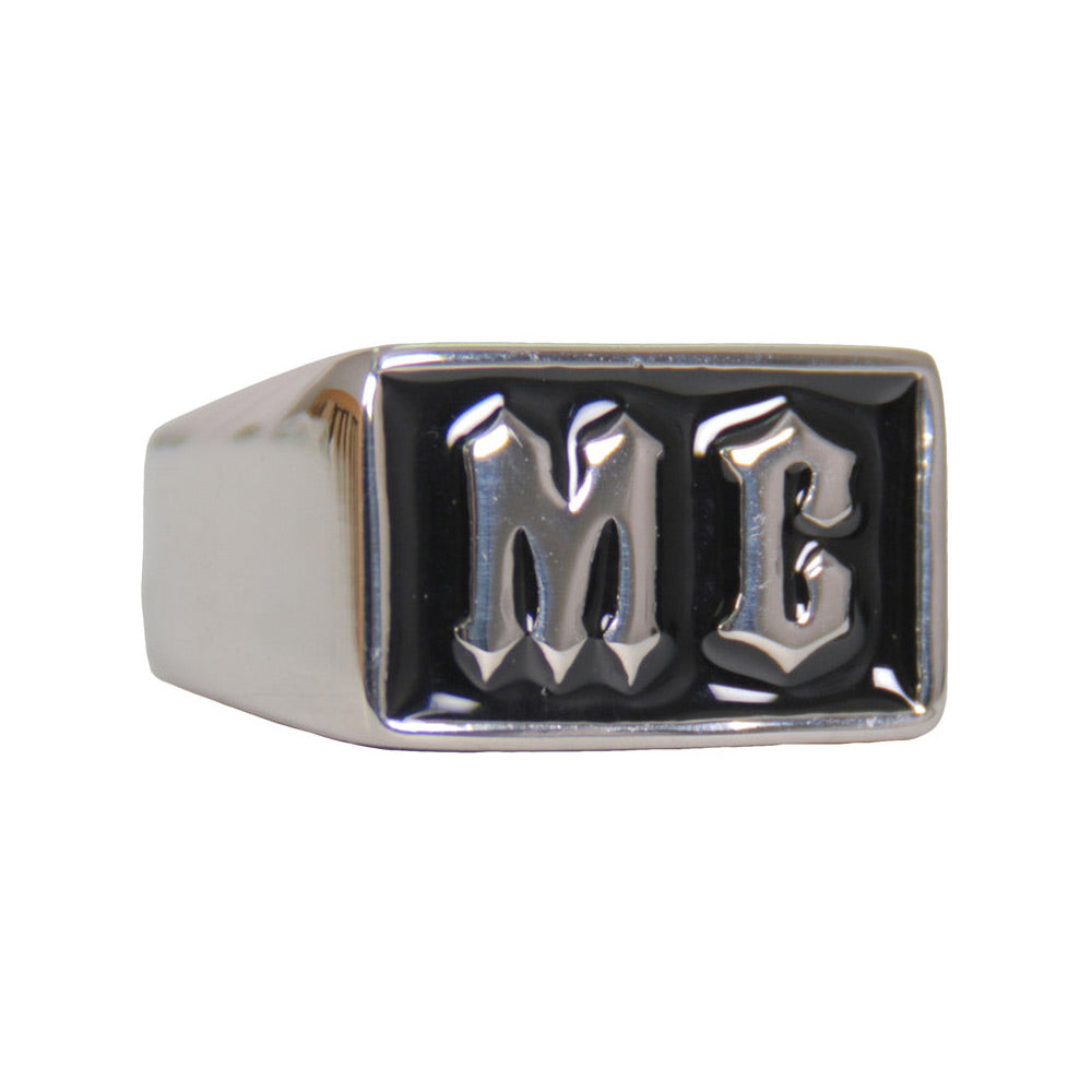Hot Leathers JWR2129 Men's Silver 'MC' Stainless Steel Ring
