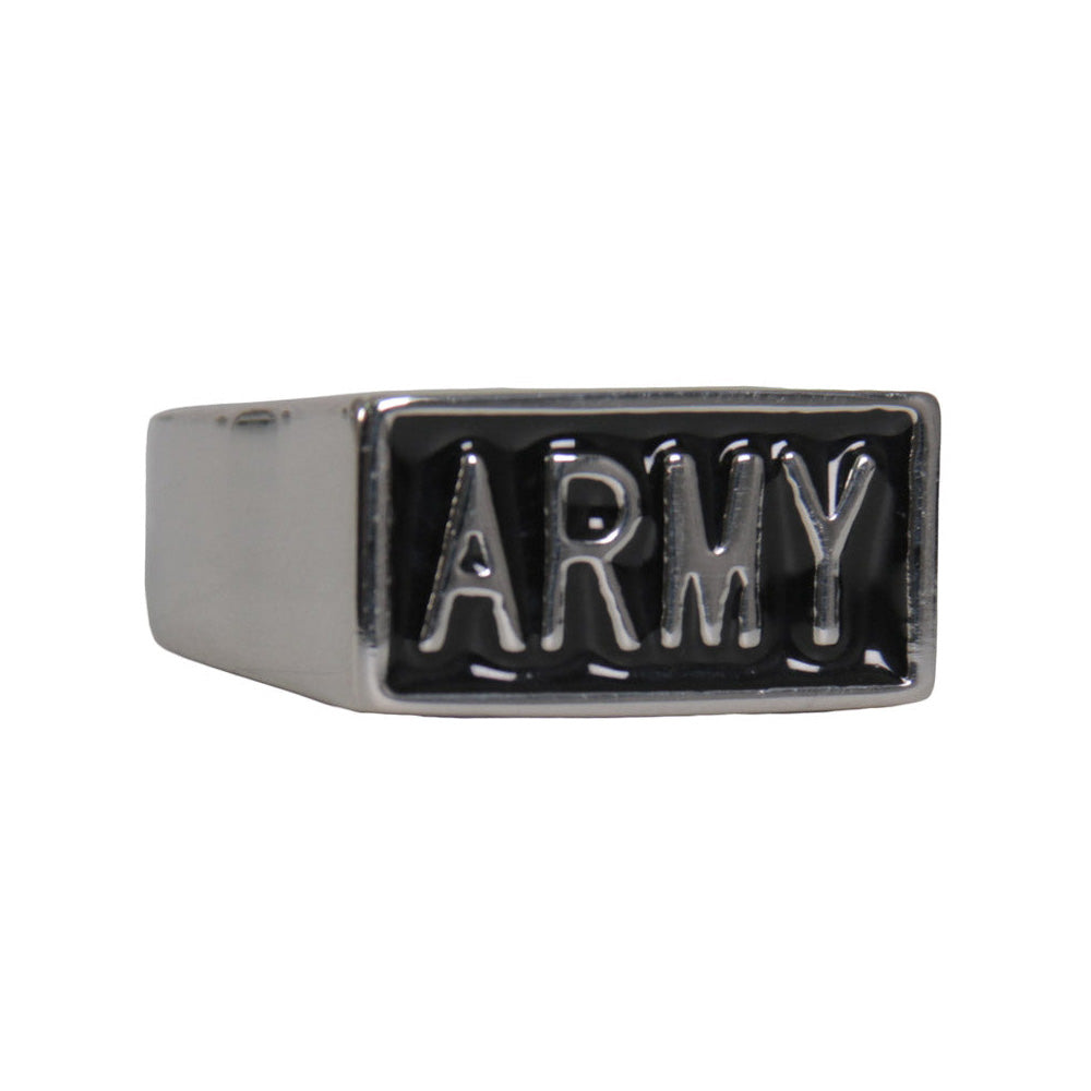 Hot Leathers JWR2137 Men's Silver 'Army' Stainless Steel Ring