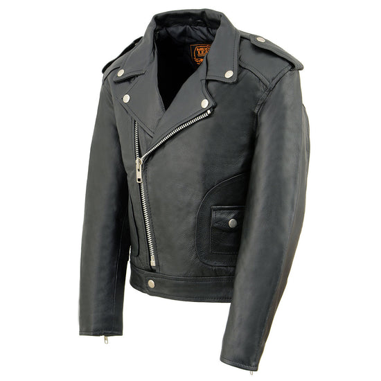 Milwaukee Leather LKK1920 Boy's Black Classic Leather Biker Jacket ...