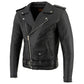 Milwaukee Leather LKM1781 Men's The Legend Classic Police Style Black Leather Motorcycle Jacket w/ Quilted Liner